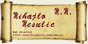 Mihajlo Mesulić vizit kartica